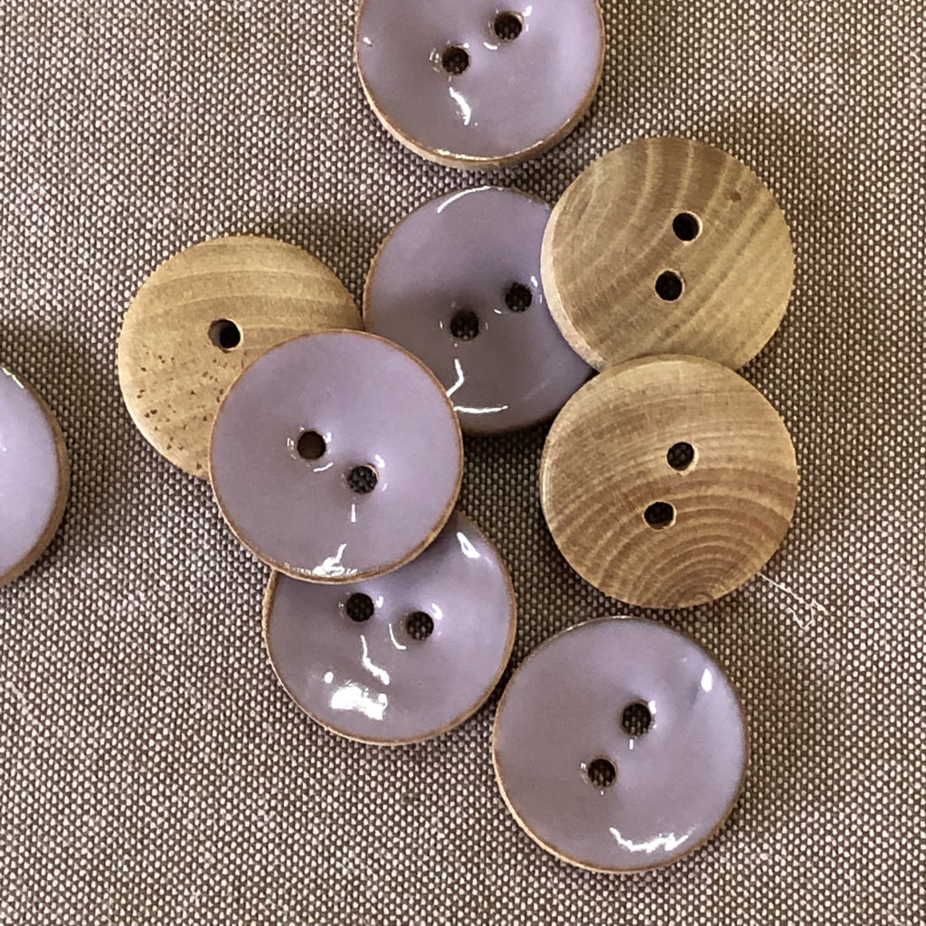 Stephanoise Buttons Lacquered Wooden Button - Mauve - 20mm