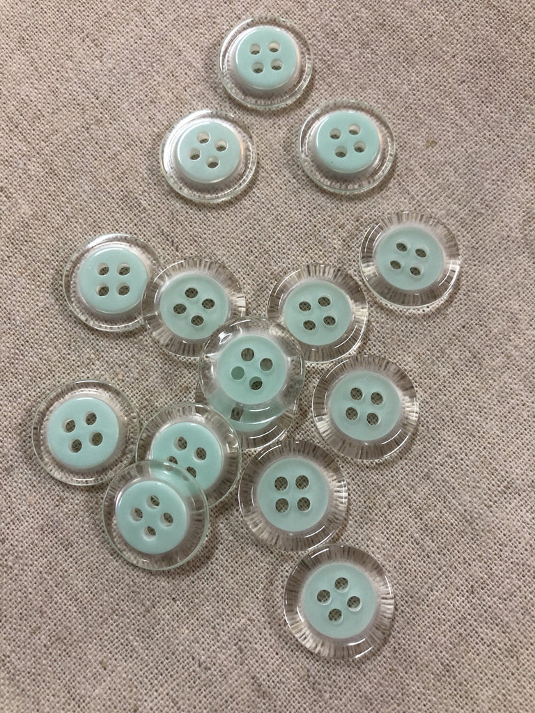 Stephanoise Buttons Mint Clear Rim Button - 15mm
