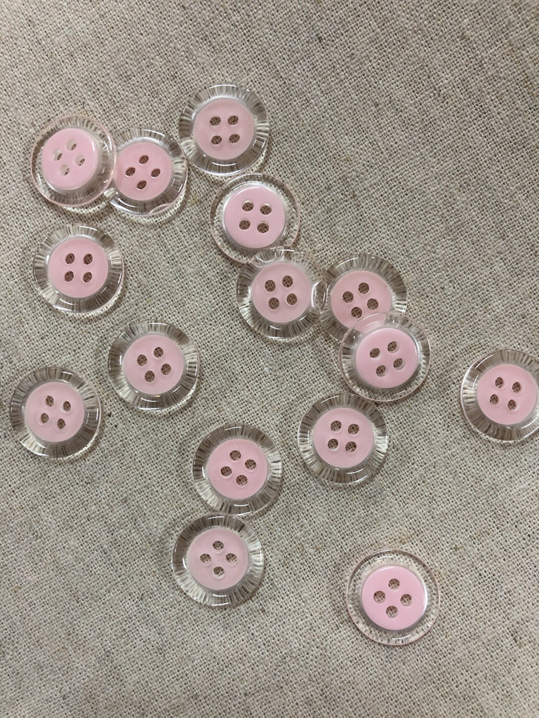 Stephanoise Buttons Pale Pink Clear Rim Button - 15mm