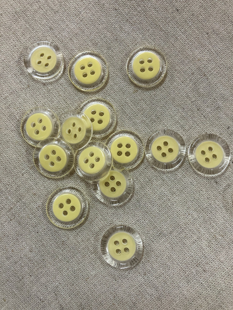 Stephanoise Buttons Pale Yellow Clear Rim Button - 15mm