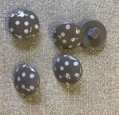 Stephanoise Buttons Spotty Shank Button - 14mm - Grey