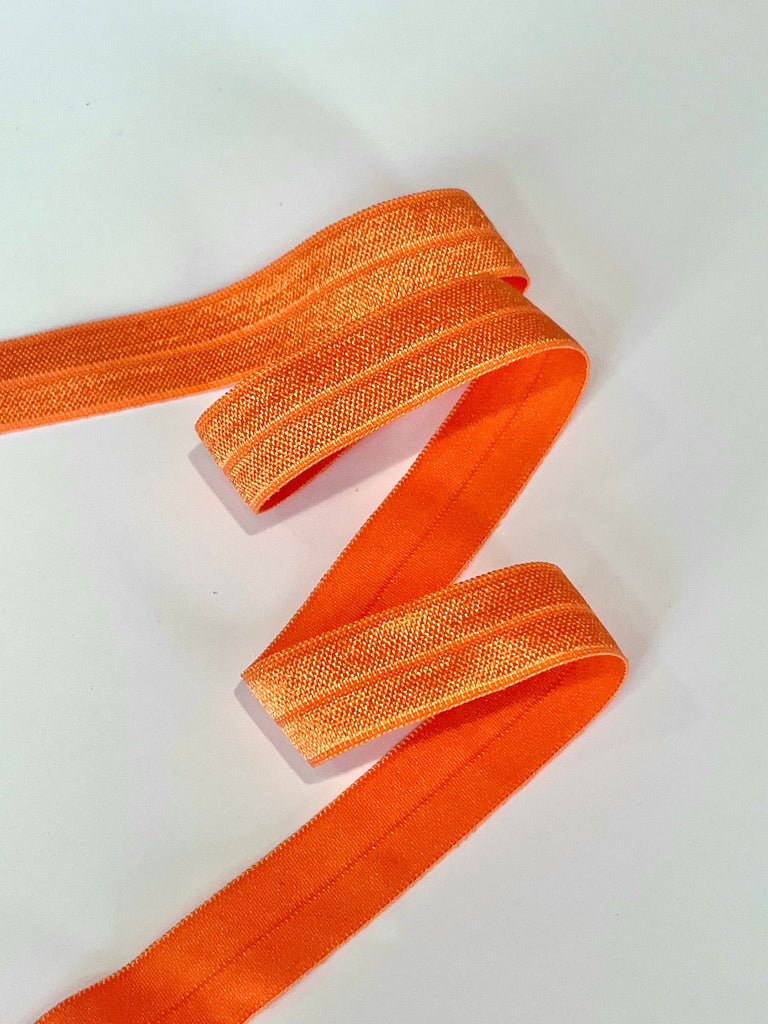 Stephanoise Ribbon and Trims Fold Over Elastic (FOE) - Orange