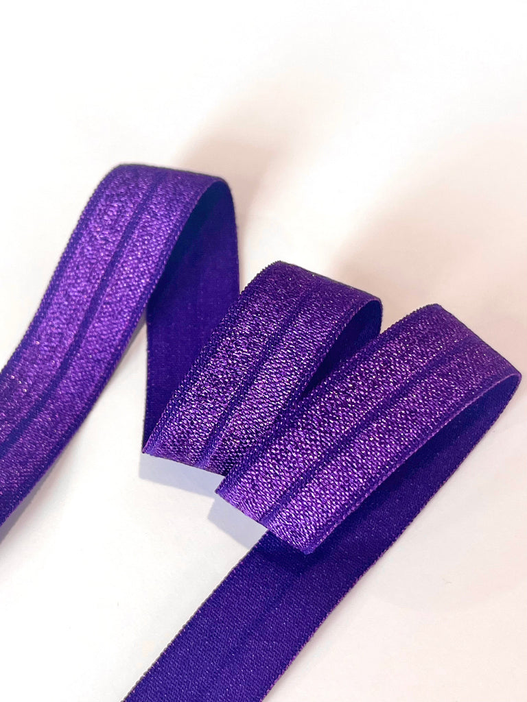 Stephanoise Ribbon and Trims Fold Over Elastic (FOE) - Purple