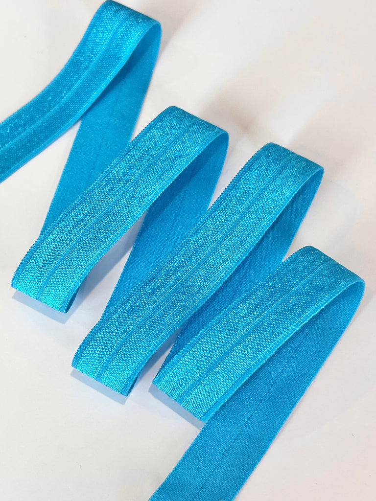 Stephanoise Ribbon and Trims Fold Over Elastic (FOE) - Turquoise