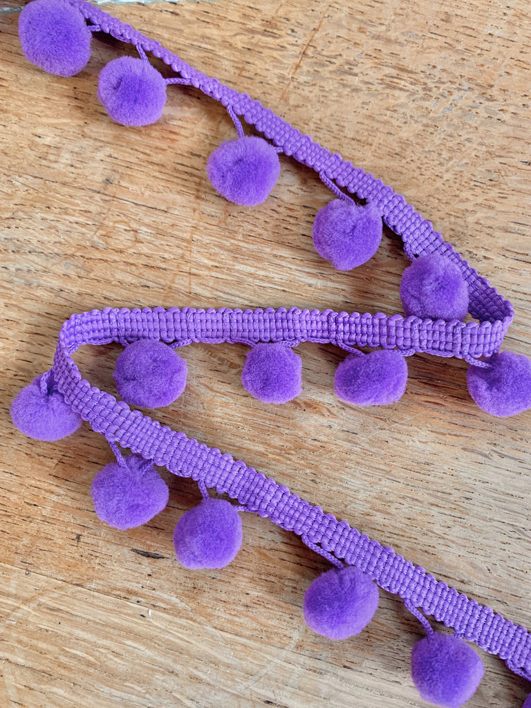 Stephanoise Ribbon and Trims Pom Pom Trim - 25mm - Orchid - by the HALF metre
