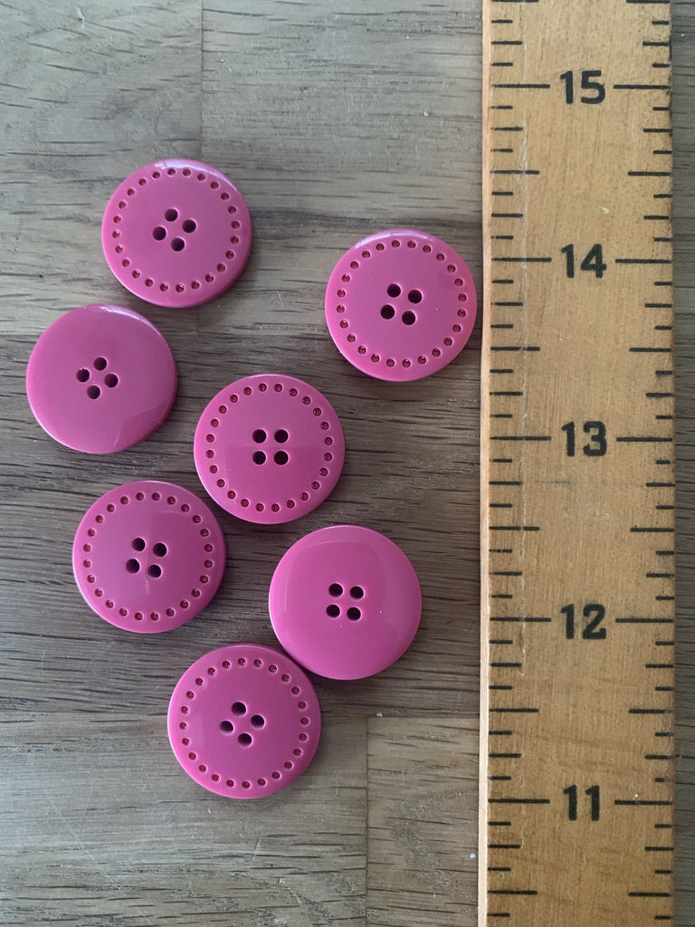 Stitched Button - 22mm - Pink - The Eternal Maker - UK Fabric Shop
