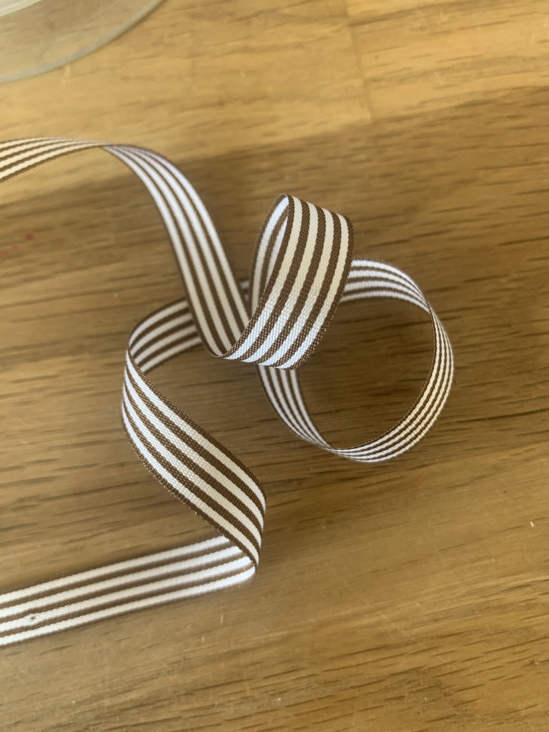 Stripe Ribbon - 9mm - Brown - The Eternal Maker - UK Fabric Shop