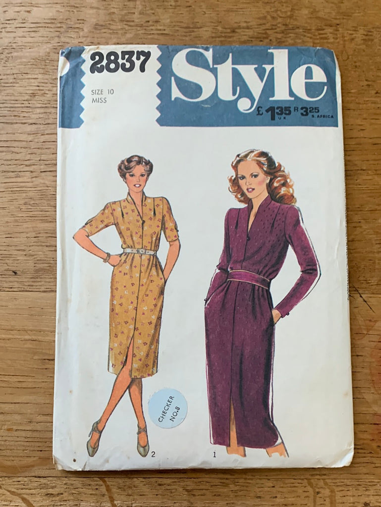 Style Vintage Dress Patterns Style - 2837 Dress  - Vintage Sewing Pattern (Size 10 Miss)