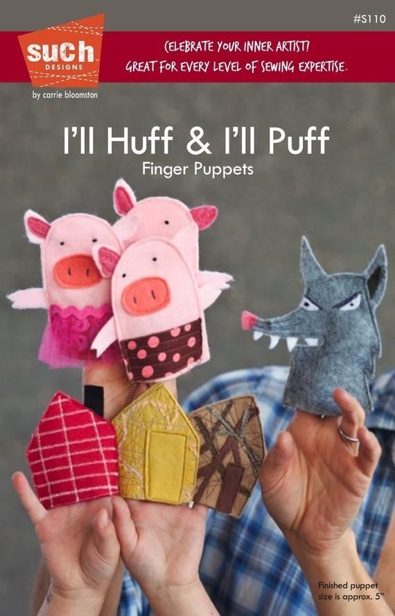 Such Designs Toy Patterns I'll Huff & I'll Puff Finger Puppet Pattern - Such Designs