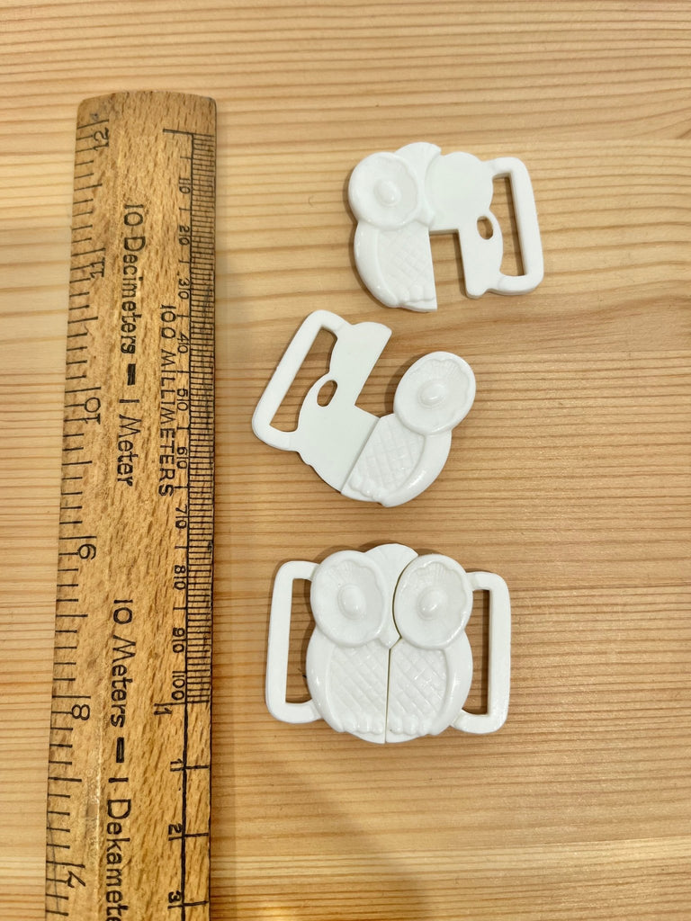 Swimwear Bikini Clasp - White Owls - 20mm - The Eternal Maker - UK Fabric Shop