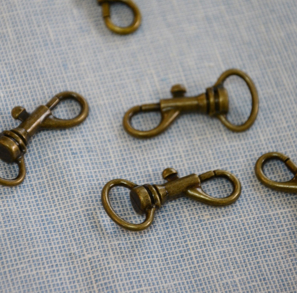 Swivel Clips - Antique Brass - 13mm - The Eternal Maker - UK Fabric Shop