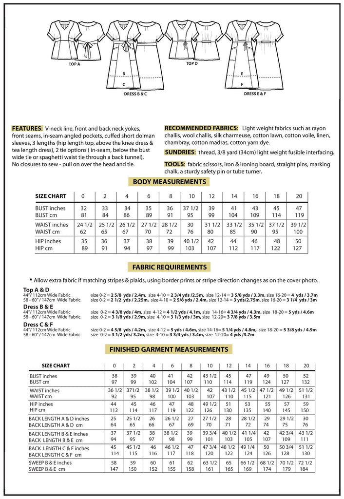 Tea House Top and Dress - Sew House Seven - Digital Sewing Pattern - The Eternal Maker - UK Fabric Shop