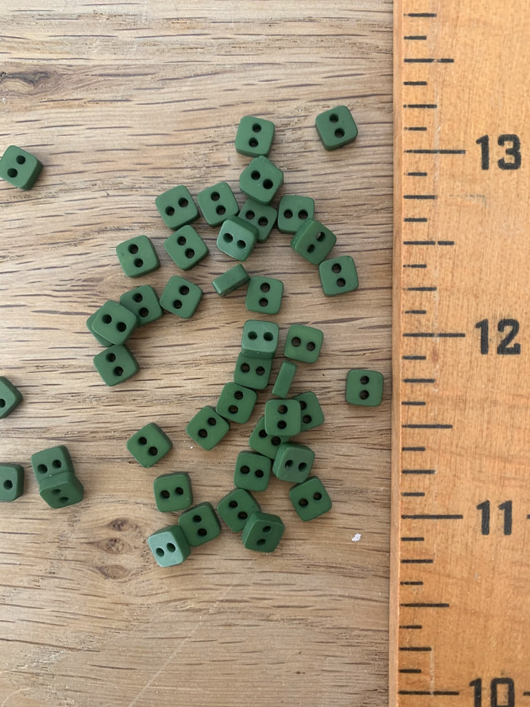 Teeny tiny Green buttons 7mm - The Eternal Maker - UK Fabric Shop