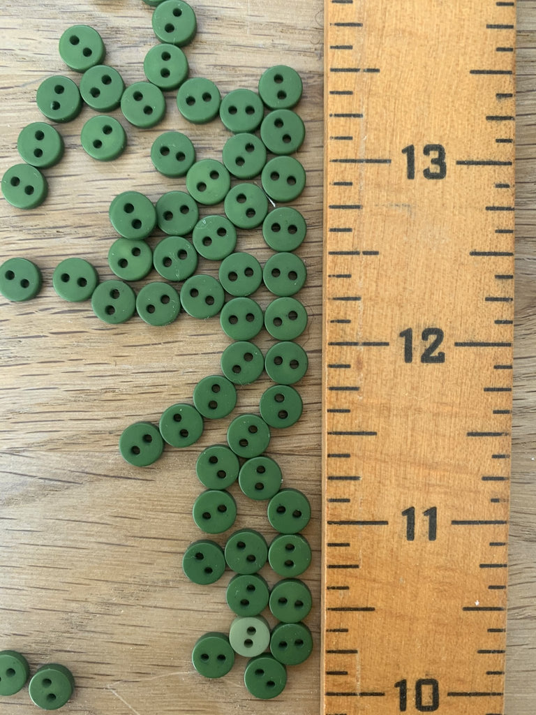 Teeny tiny Green buttons 7mm - The Eternal Maker - UK Fabric Shop