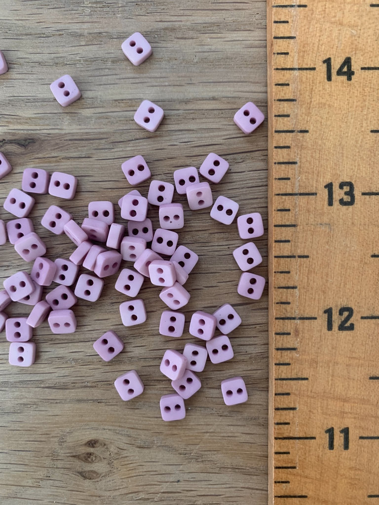 Teeny tiny Lilac Square buttons 7mm - The Eternal Maker - UK Fabric Shop