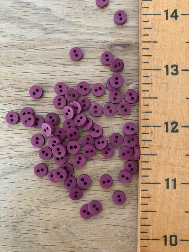Teeny tiny Plum buttons 7mm - The Eternal Maker - UK Fabric Shop
