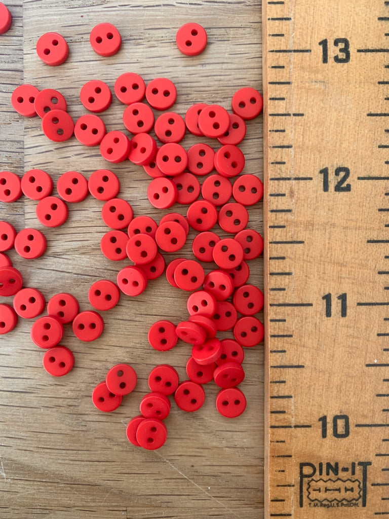 Teeny tiny Red buttons 7mm - The Eternal Maker - UK Fabric Shop