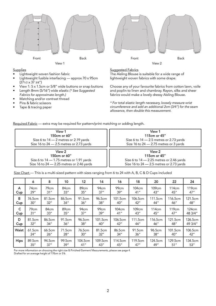 The Aisling Blouse - Jennifer Lauren Handmade - Digital PDF Download Pattern - The Eternal Maker - UK Fabric Shop