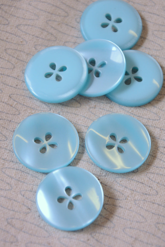 The Button Company Buttons Aqua - Petal Hole Button - 25mm