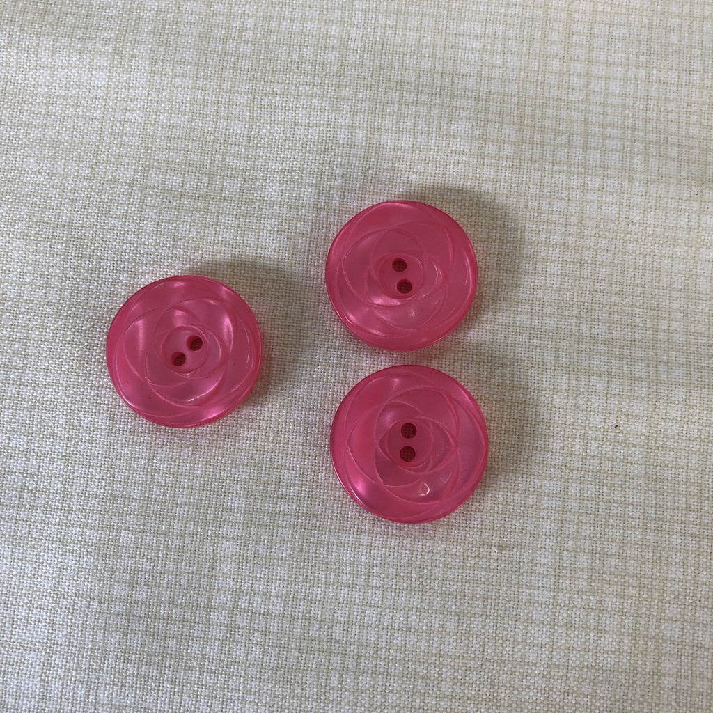 The Button Company Buttons Art Deco Pearly Button - 18mm - Hot Pink