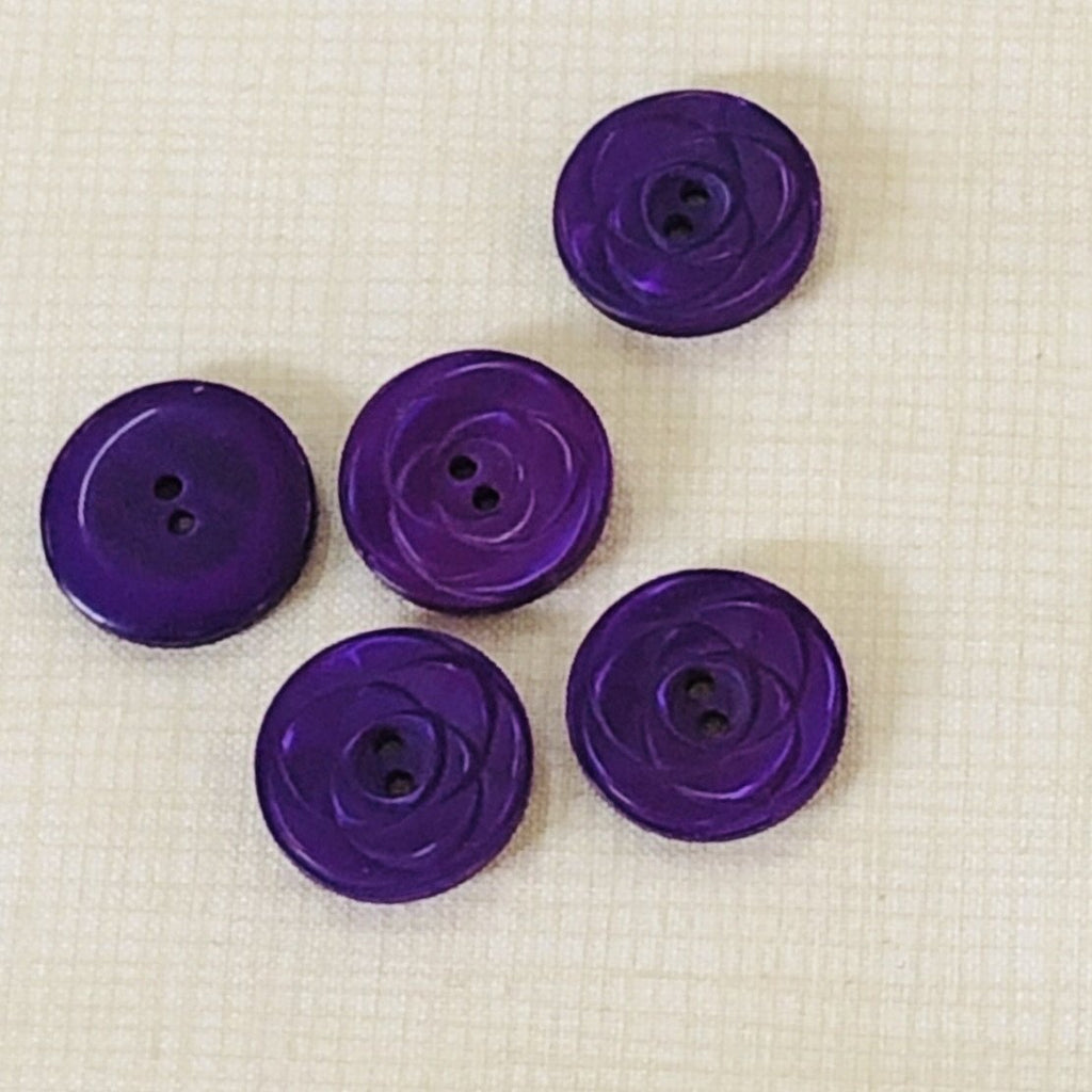 The Button Company Buttons Art Deco Pearly Button - 18mm - Purple