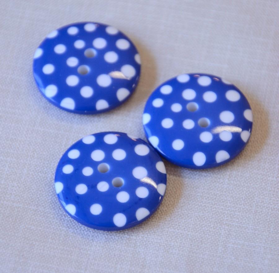 The Button Company Buttons Big Spotty Button - 25mm - Blue