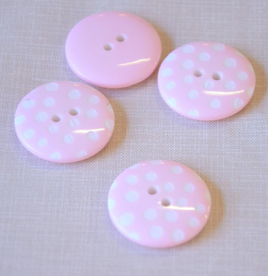 The Button Company Buttons Big Spotty Button - 25mm - Pale Pink