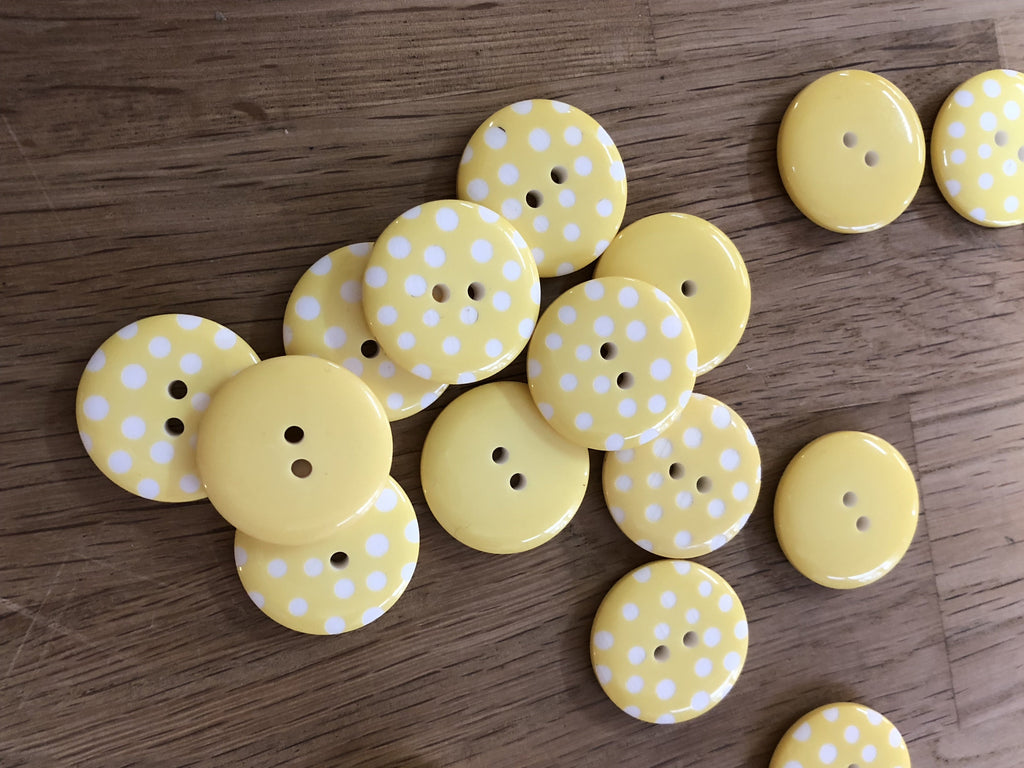 The Button Company Buttons Big Spotty Button - 25mm - Yellow