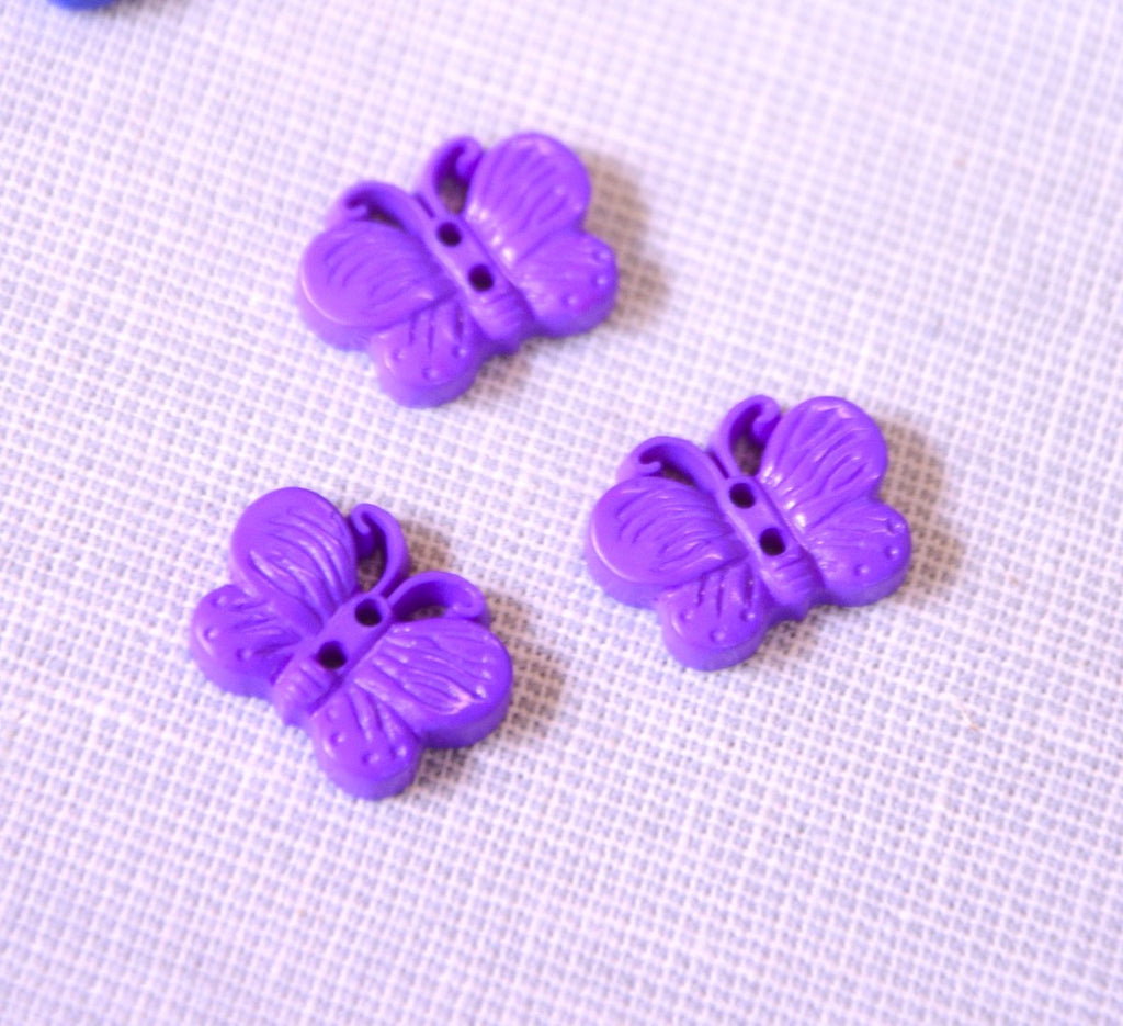 The Button Company Buttons Butterfly Button - 18mm - Purple