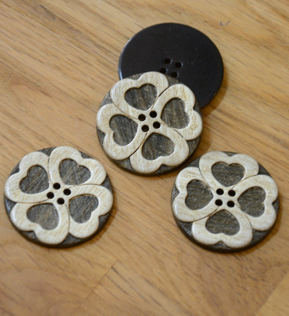 The Button Company Buttons Celtic Rose Stone Effect Button - 35mm
