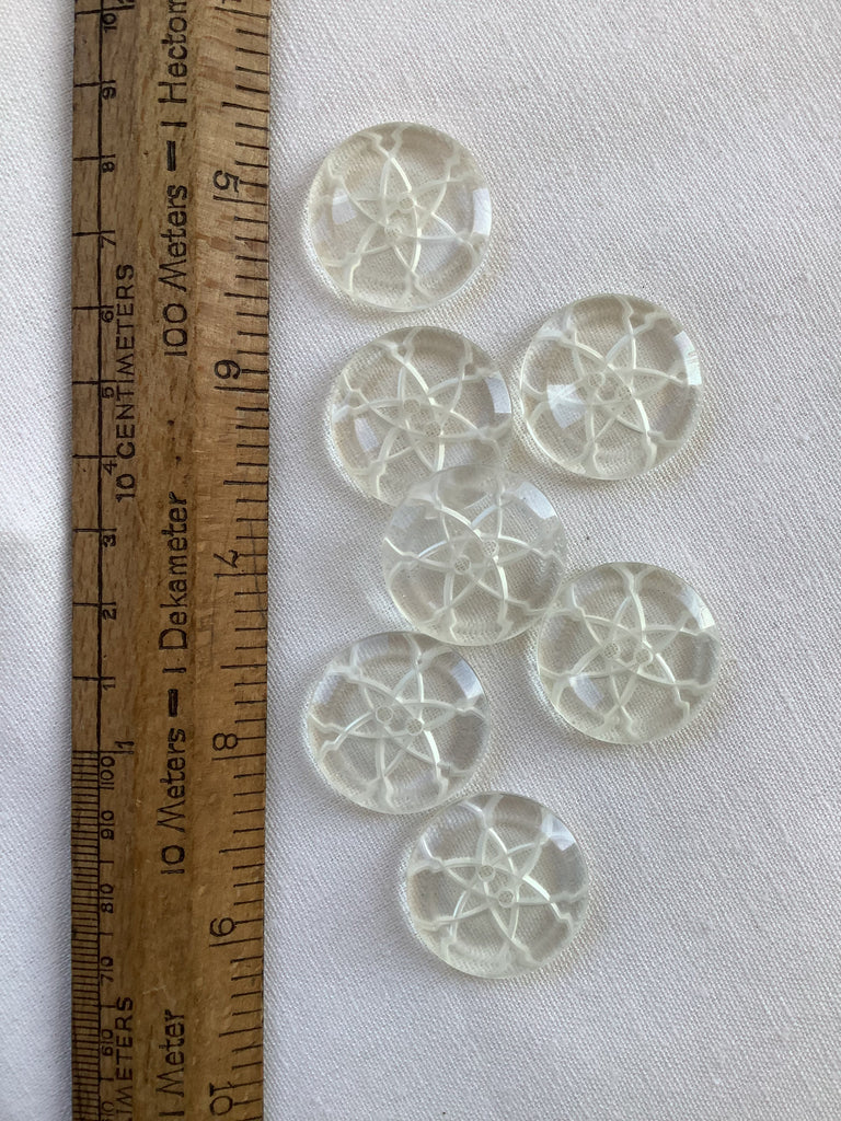 The Button Company Buttons Clear Mandala Star Button - 26mm