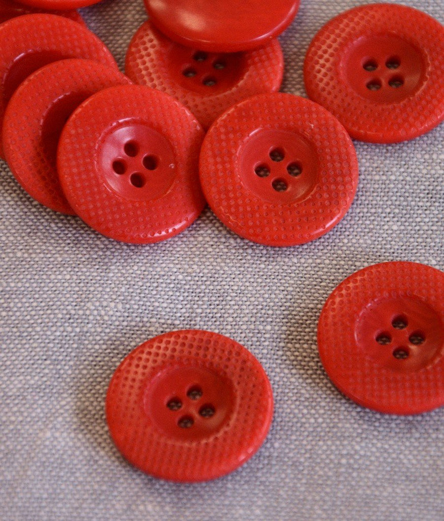 The Button Company Buttons Corozo Nut Button - 23mm - Red