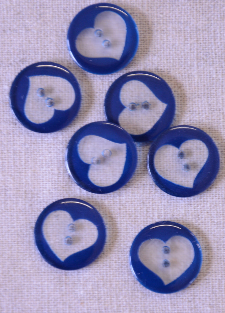The Button Company Buttons Heart Silhouette Button - 15mm - Navy