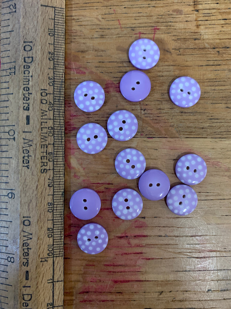 The Button Company Buttons Lilac Spotty Button - 13mm