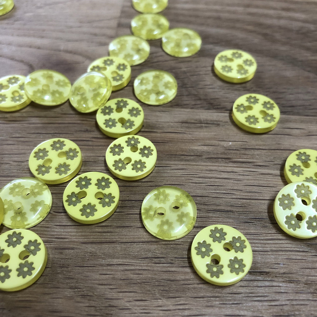 The Button Company Buttons Little Daisy Button - Yellow - 13mm