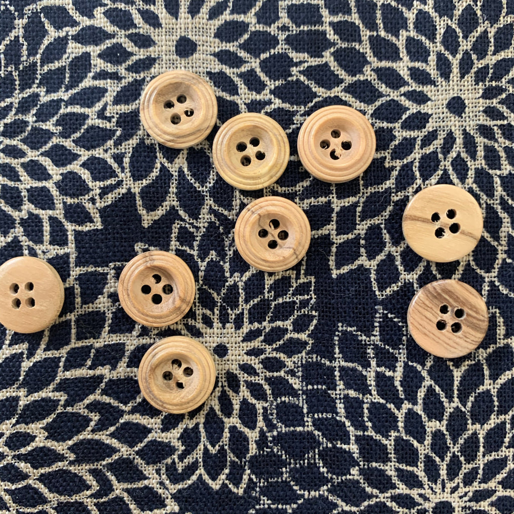 The Button Company Buttons Multi Rim Wooden Button - 13mm