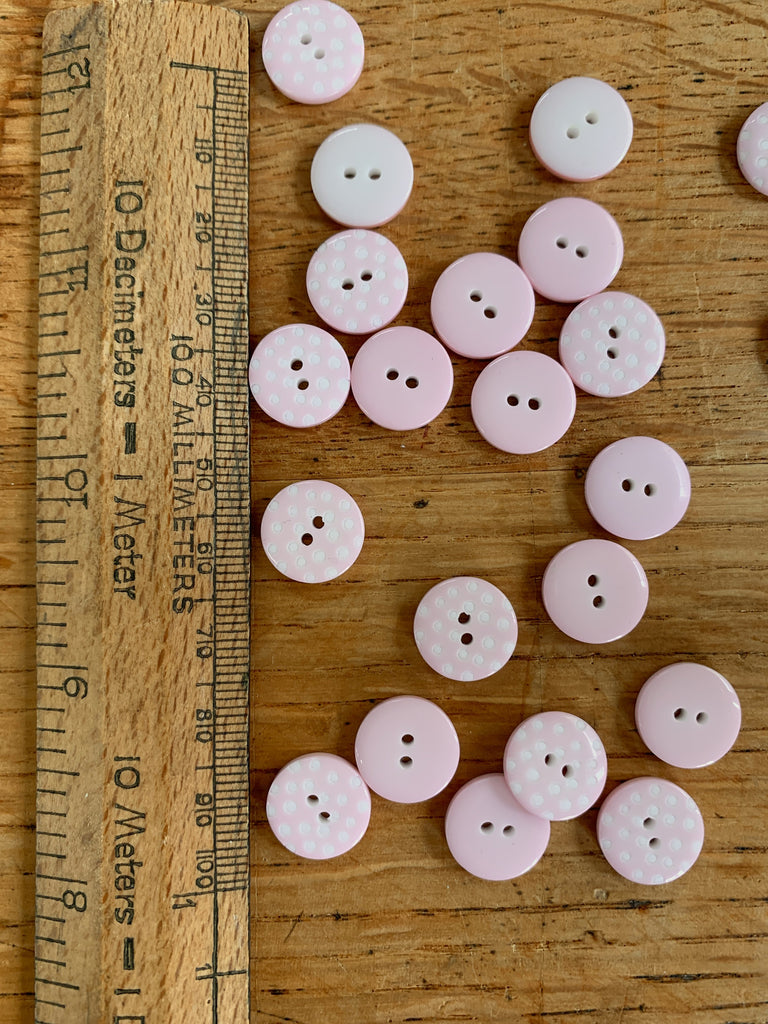 The Button Company Buttons Pale Pink Spotty Button - 13mm