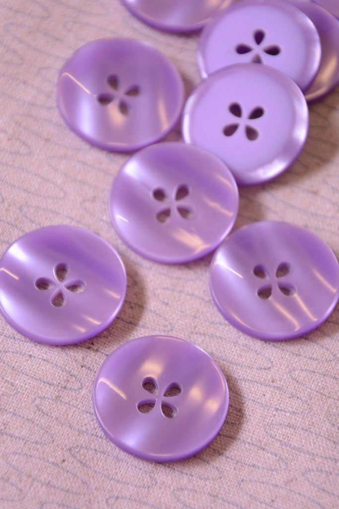 The Button Company Buttons Petal Hole Button - 25mm - Lilac