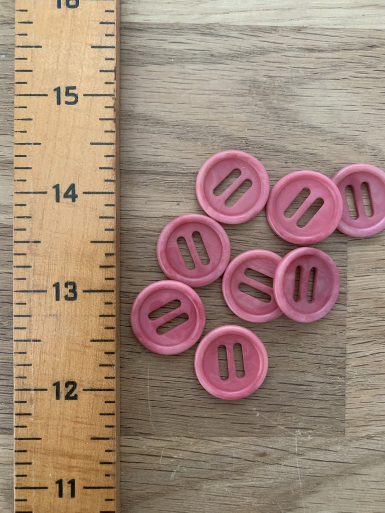 The Button Company Buttons Ribbon Holes Corozo Nut Button - 20mm - Dusty Rose
