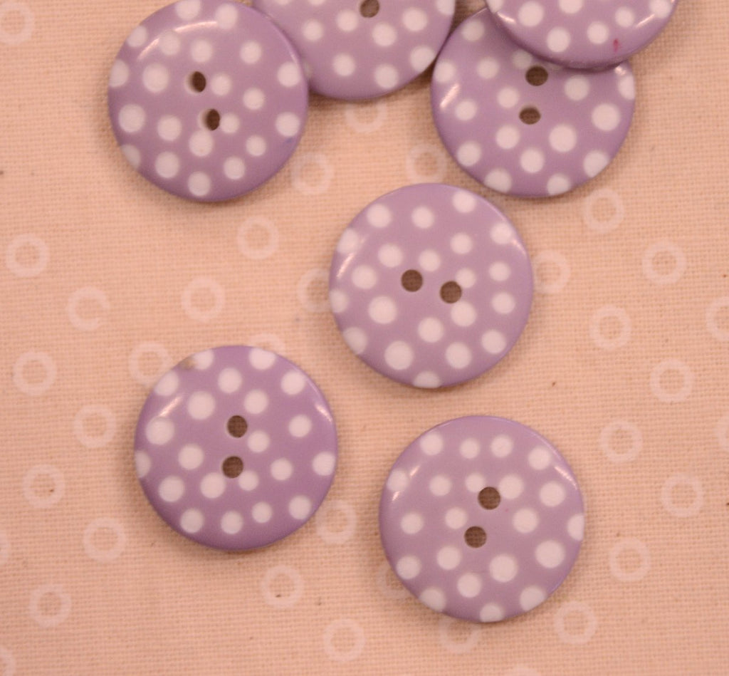 The Button Company Buttons Spotty Button - 18mm - Lilac