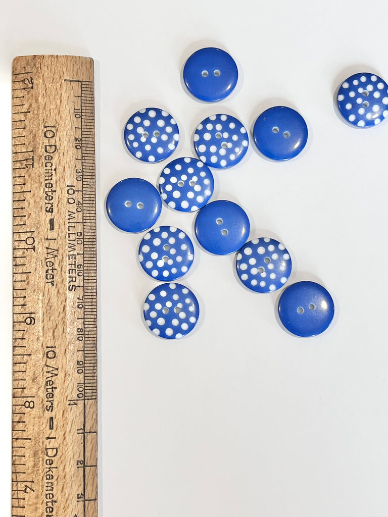 The Button Company Buttons Spotty Button - 18mm - Royal Blue