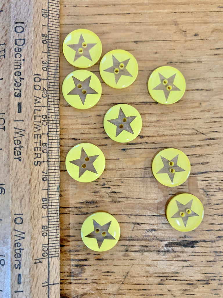 The Button Company Buttons Star Silhouette Button - 15mm - Yellow