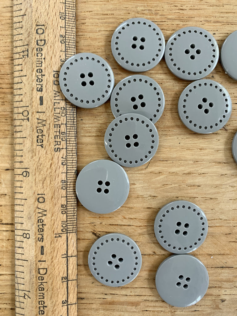 The Button Company Buttons Stitched Button - 22mm - Grey
