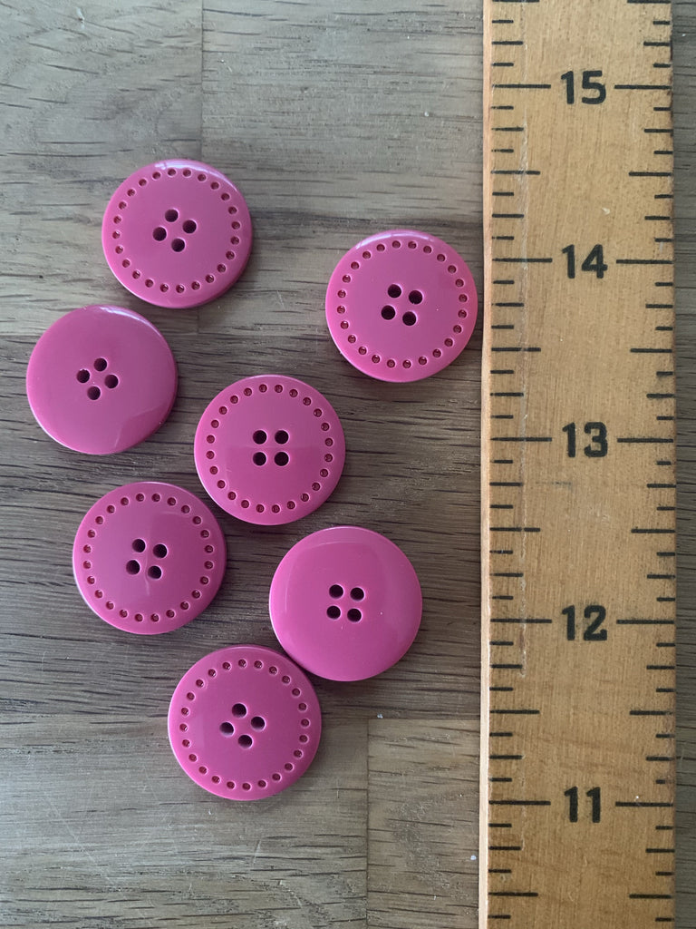 The Button Company Buttons Stitched Button - 22mm - Pink