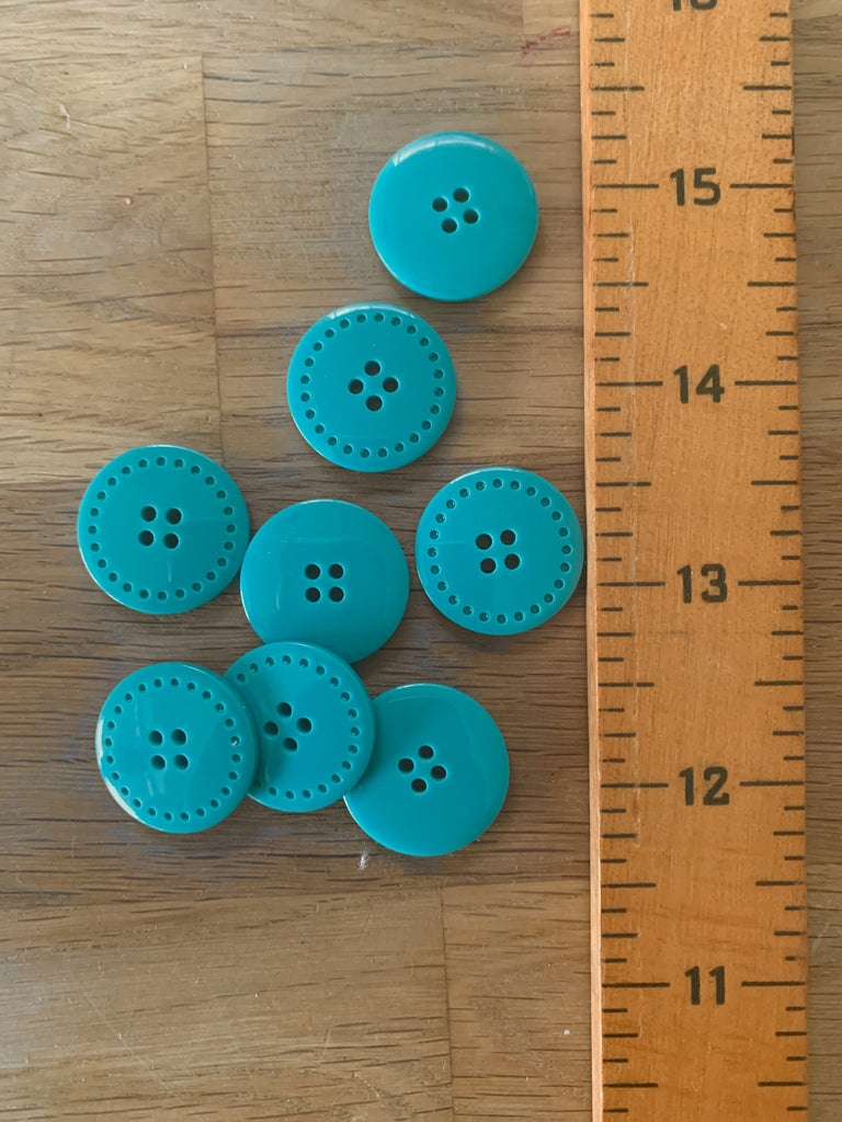 The Button Company Buttons Stitched Button - 22mm - Turquoise