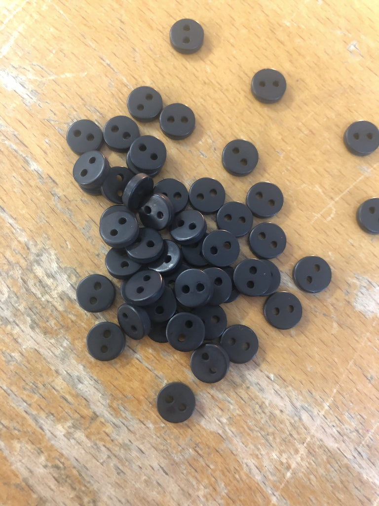 The Button Company Buttons Teeny tiny black buttons 7mm