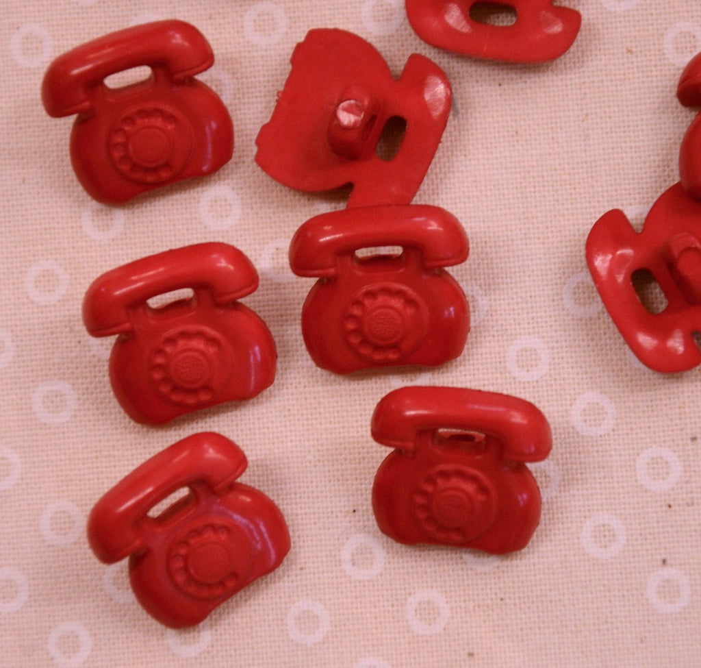 The Button Company Buttons Telephone Button - 15mm - Red