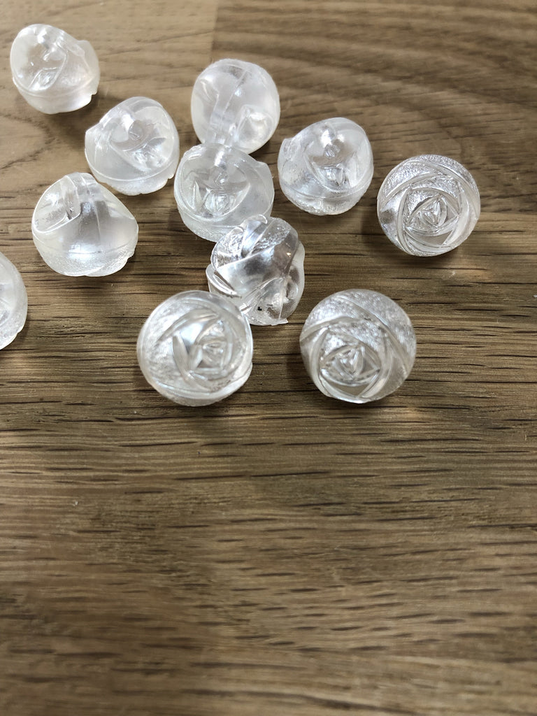 The Button Company Buttons Transparent Rose Button - 13mm