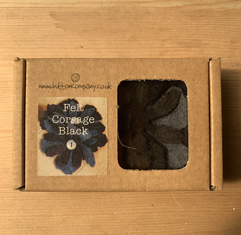 The Button Company Kits Black Felt Flower Corsage Kit