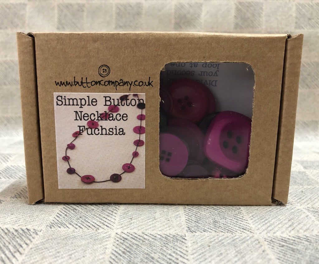 The Button Company Kits Button Necklace Kit - Fuchsia